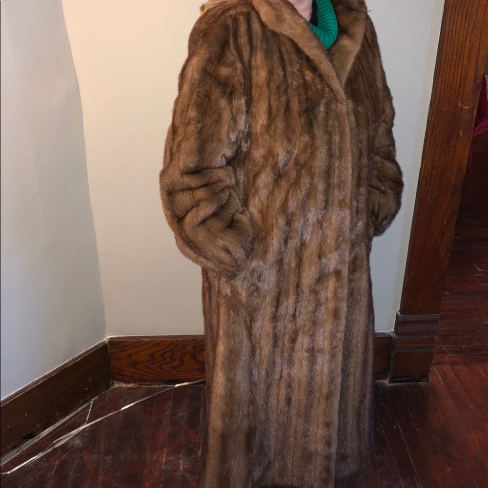 Authentic brown long fur coat. Like new vintage